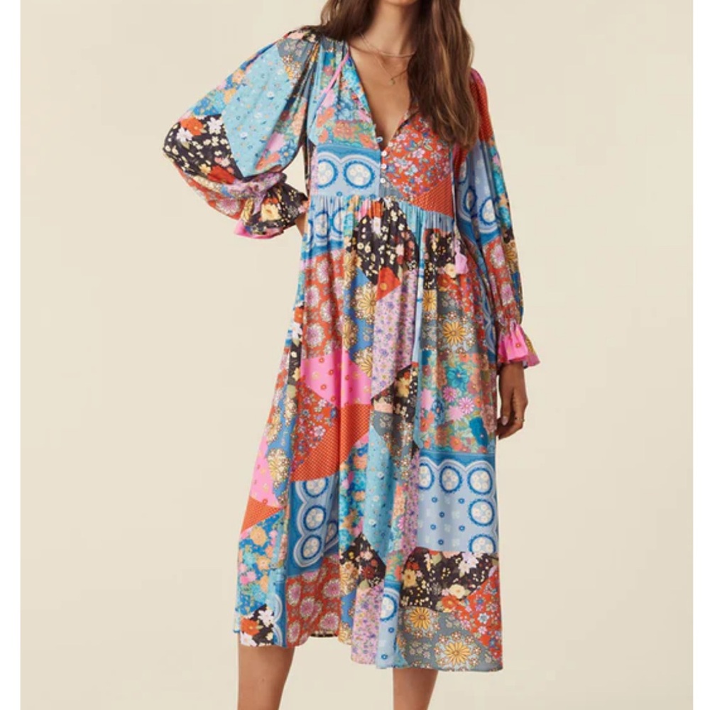 NWT Spell Cha Cha Boho Midi Dress, XS
